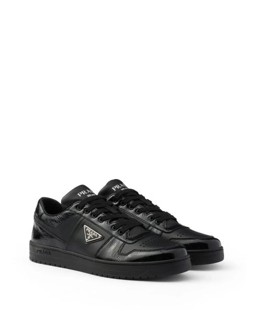 Prada Black Downtown Leather Sneakers for men