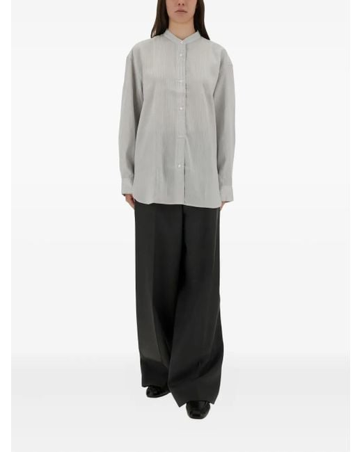 Studio Nicholson Gray Stripe Collarless Top