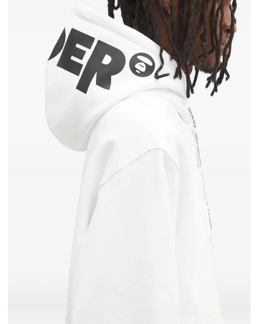 Felpa Aaper Con Cappuccio di Aape By A Bathing Ape in White da Uomo