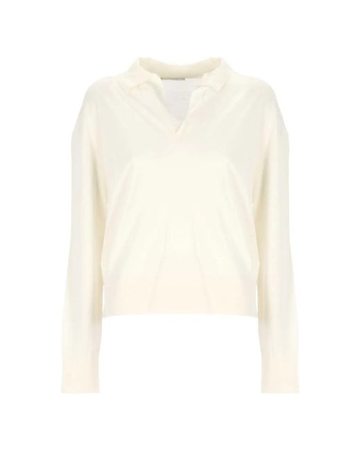 Oliver Lattughi White Polo-Collar T-Shirt