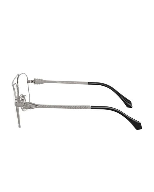 Versace Gray Metal-Frame Rectangle Glasses for men