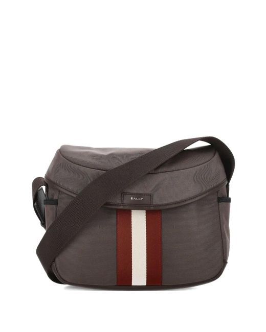Bally Gray Striped Shoulder Bag for men