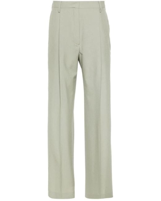 Dries Van Noten Gray Pleated-detailed Tuxedo Trousers
