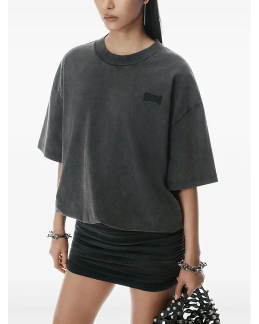 Abito Modello T-Shirt Con Ruches di Alexander Wang in Gray