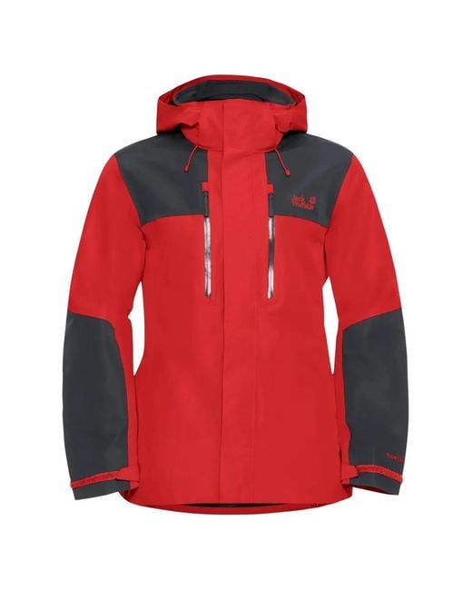 Jack Wolfskin Red Jasper 2L Waterproof Hooded Panelled Trekking Jacket for men