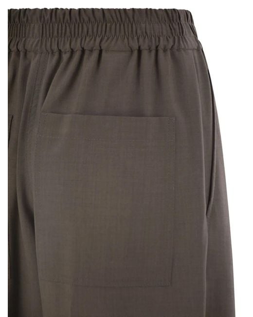 Brunello Cucinelli Gray Elasticated Trousers