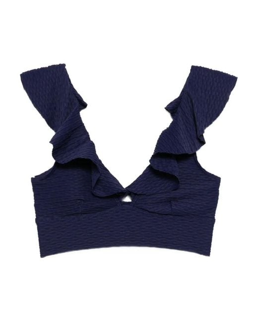 Duskii Blue Frilled Swim Top