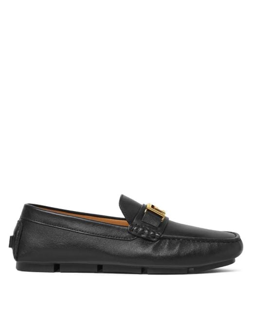 Versace Black Flat Shoes for men