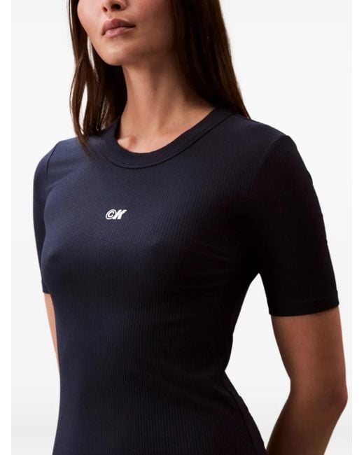 Calvin Klein Black Ribbed Midi Dress