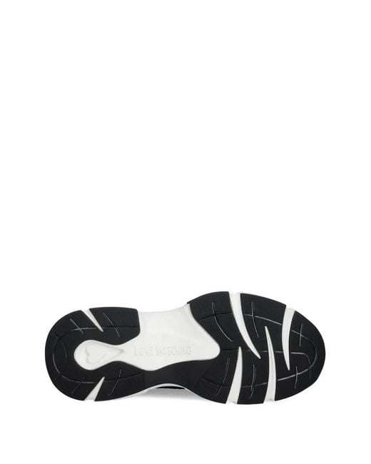 Love Moschino Black Lace-Up Sock-Detail Sneakers