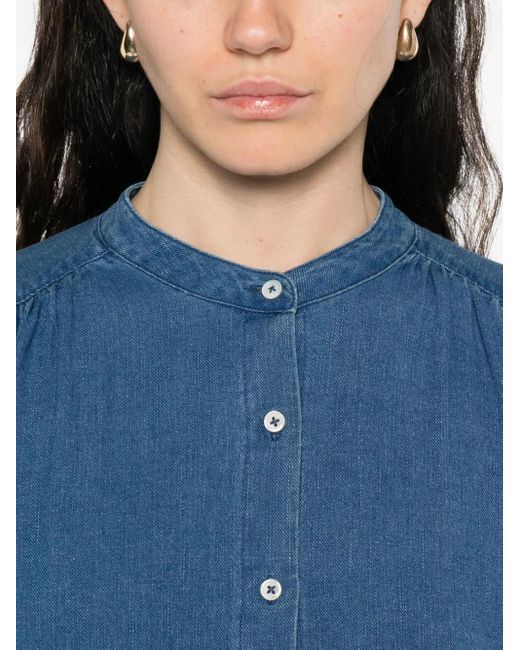 Marc O' Polo Blue Tiered Button-Front Dress
