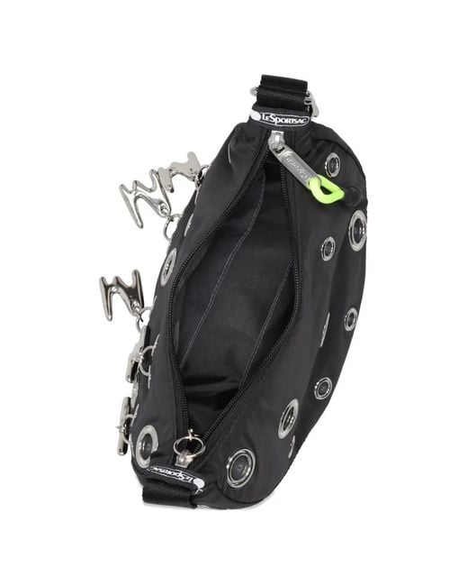 MSGM Black Eyelet Charm Shoulder Bag for men