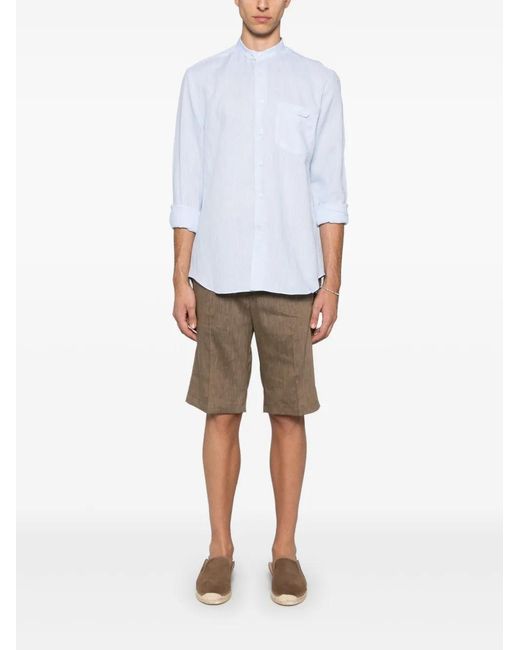 Corneliani Gray Slub-Texture Shorts for men