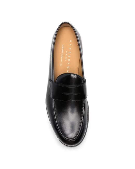 Henderson White Leather Penny Loafers for men