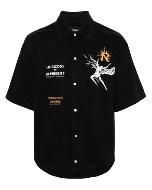 Represent Overhemd Met Drukknoop in het Black voor heren
