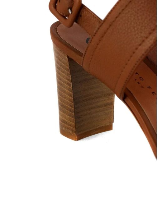 Roberto Festa Brown Buckle Leather Sandals