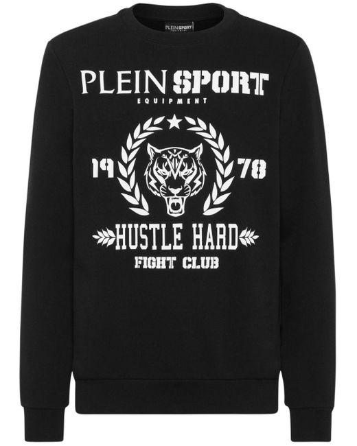 Philipp Plein Black Logo-print Cotton-blend Sweatshirt for men