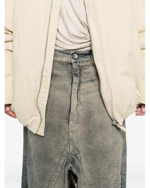 Rick Owens フレイドパネル デニムスカート Gray