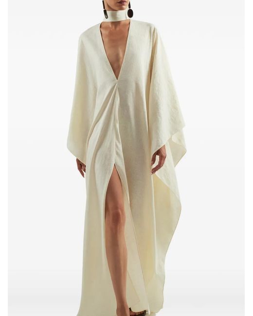 ‎Taller Marmo White Ooo Kaftan Linen Dress