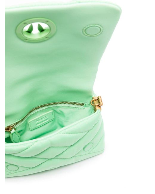 Pinko Green Love Click Puff Baby Crossbody Bag