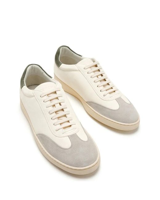 Stuart Weitzman White Leather Low-Top Sneakers for men