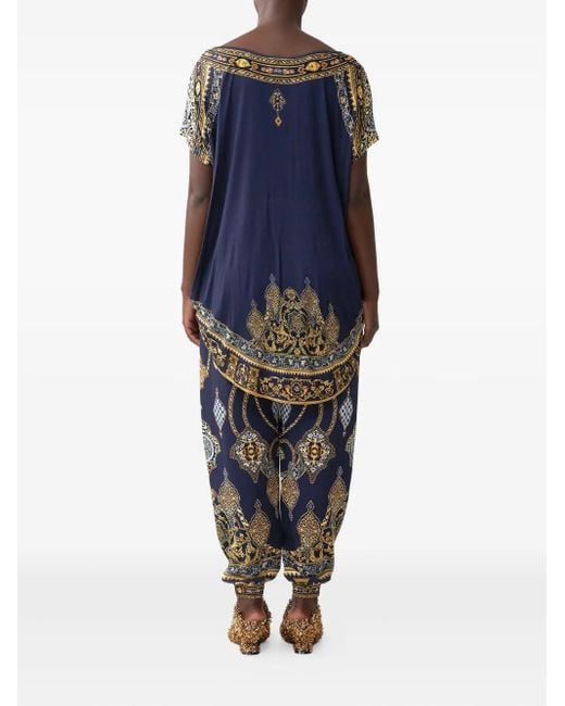 Camilla Broek Met Print in het Blue