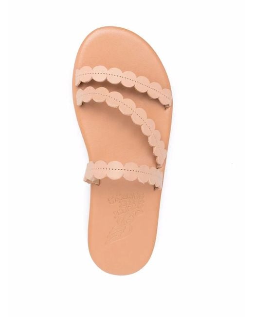 Ancient Greek Sandals Multicolor Leather Slip On Sandals
