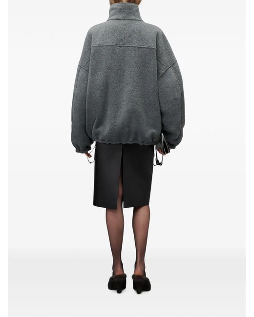 Alexander Wang Gray Reversible Funnel-Neck Track Jacket