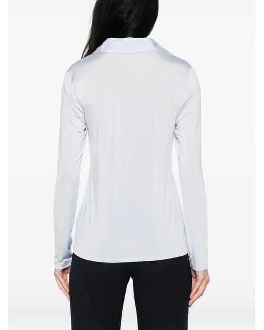 Self-Portrait White Long-Sleeve Shirt