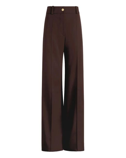 Patou Brown Tailored-Button Trousers