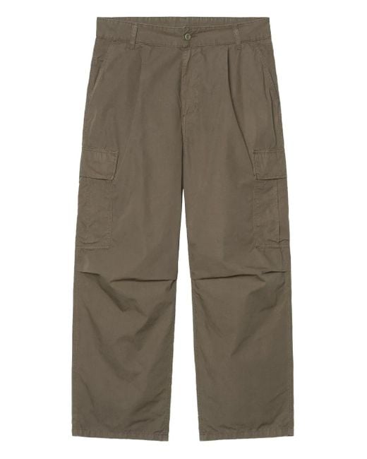 Carhartt Green Logo-Patch Cargo-Pocket Trousers for men