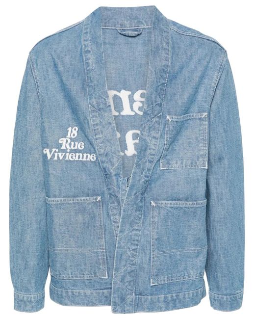 KENZO Blue Poncho With X Verdy Embroidery for men
