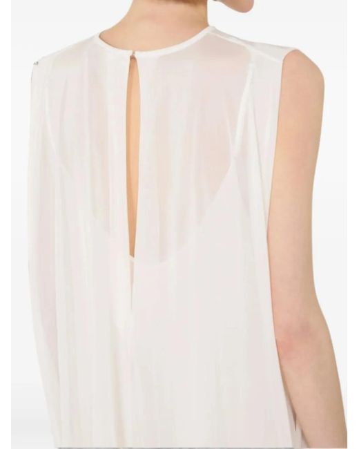 Sportmax White Layered Maxi Dress