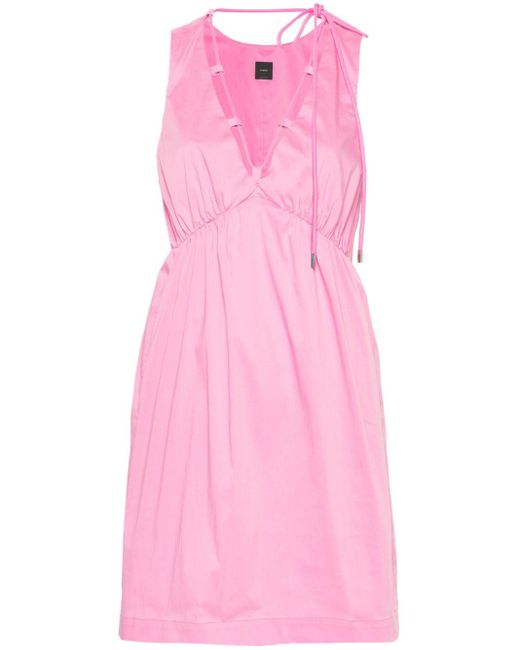Robe courte en popeline Pinko en coloris Pink