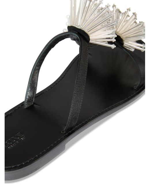 Emilio Pucci Black Embroidered Slides