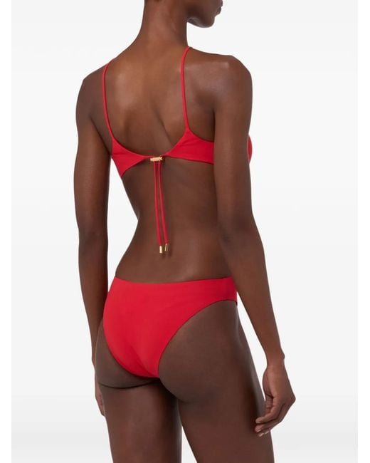 Moschino Red Cut-Out Halterneck Swimsuit