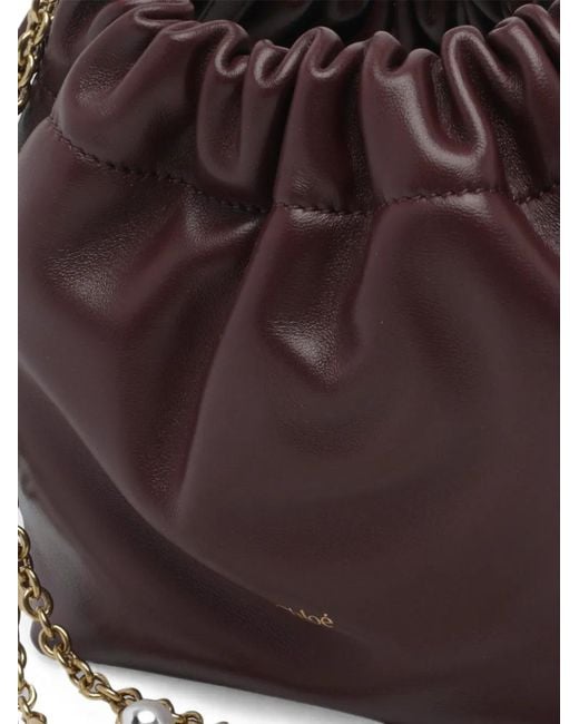 Chloé Brown Mini Icons Drawstring Tote Bag