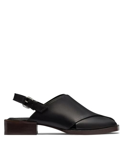 Lemaire Black Cross Sandalen