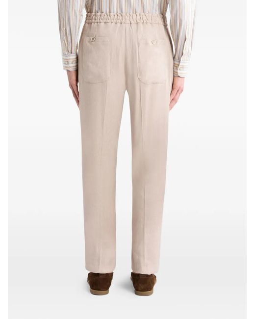 Etro Natural Linen Twill Trousers for men