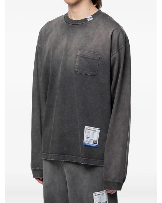 Maison Mihara Yasuhiro Gray Sun-Faded Like Distressed Long-Sleeve T-Shirt for men