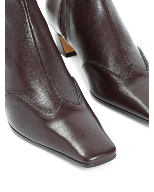 Khaite Brown Nevada Stretch Ankle Boots