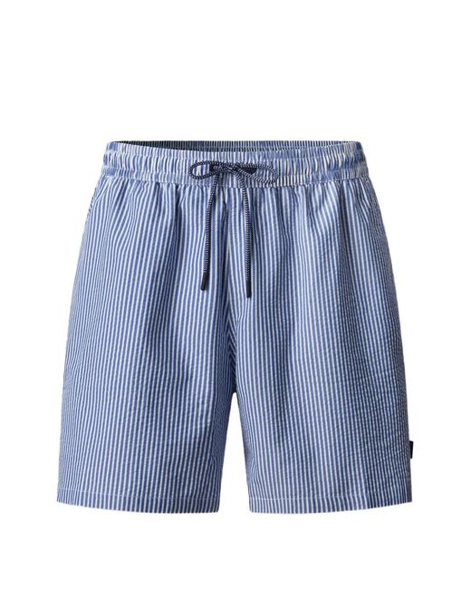 Hackett Blue Striped Seersucker Swim Trunks for men