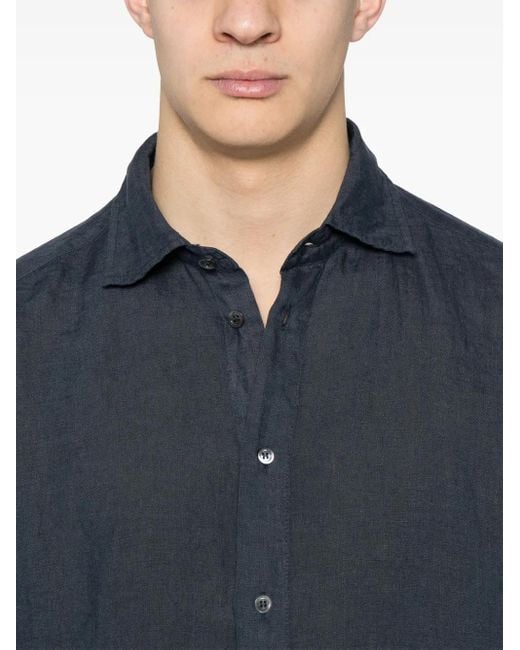 Barena Blue Linen Shirt for men