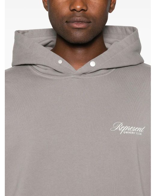 Sudadera Con Capucha De Algodón Represent de hombre de color Gray