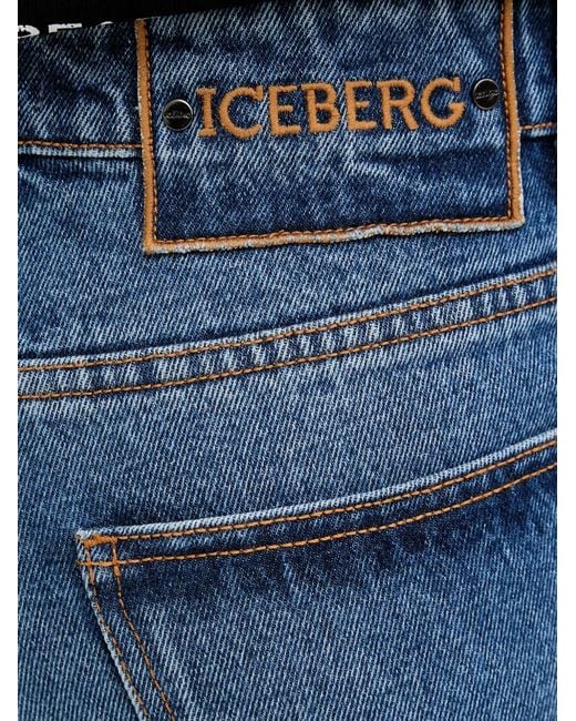 Iceberg Blue Five-Pockets Straight Leg Jeans for men