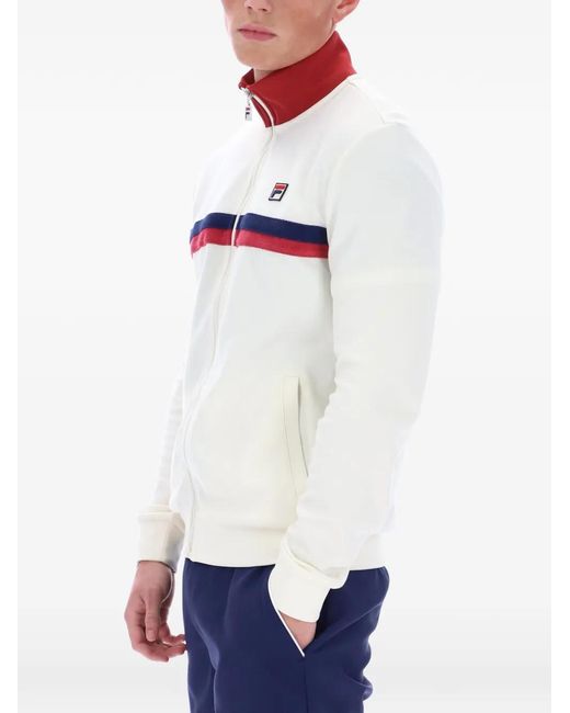 Fila White Enrico Track Jacket With Terry Stripes for men