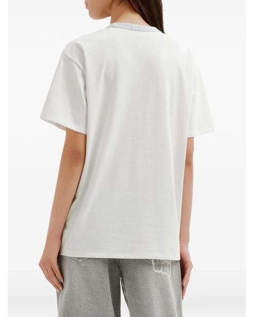 Mini Cream White Graphic-Print T-Shirt