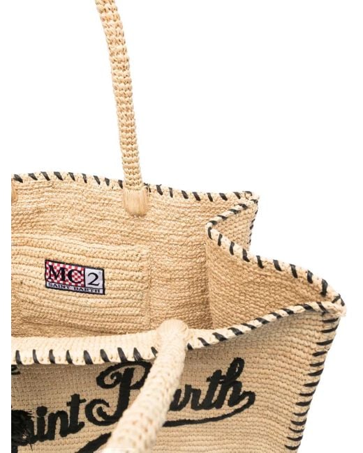 Mc2 Saint Barth Vanity ラフィア ハンドバッグ Natural