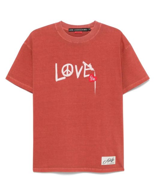 ANDERSSON BELL Love Tシャツ Red