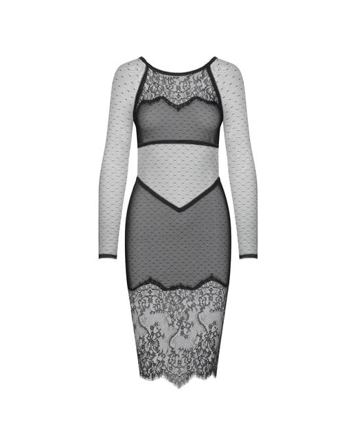 Maison Close Gray Inspiration Divine Floral-Lace Dress